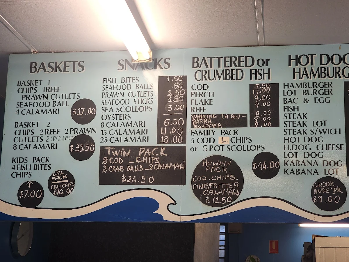 Menu, Seafood Spot