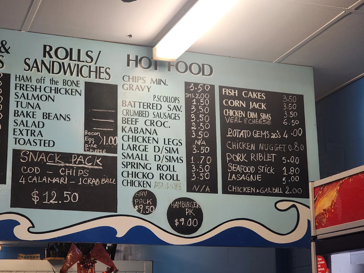 Menu, Seafood Spot