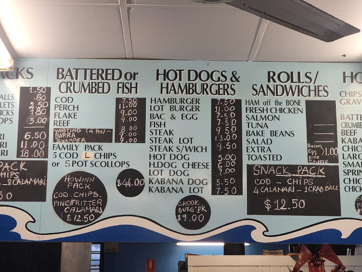 Menu, Seafood Spot