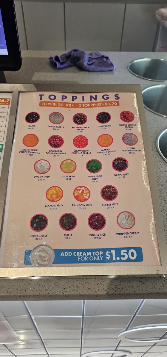 Menu, Share tea