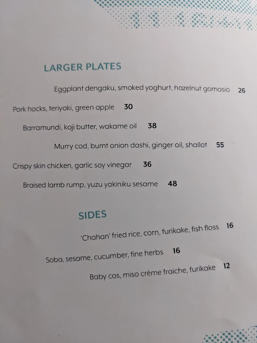 Menu, Kid Kyoto