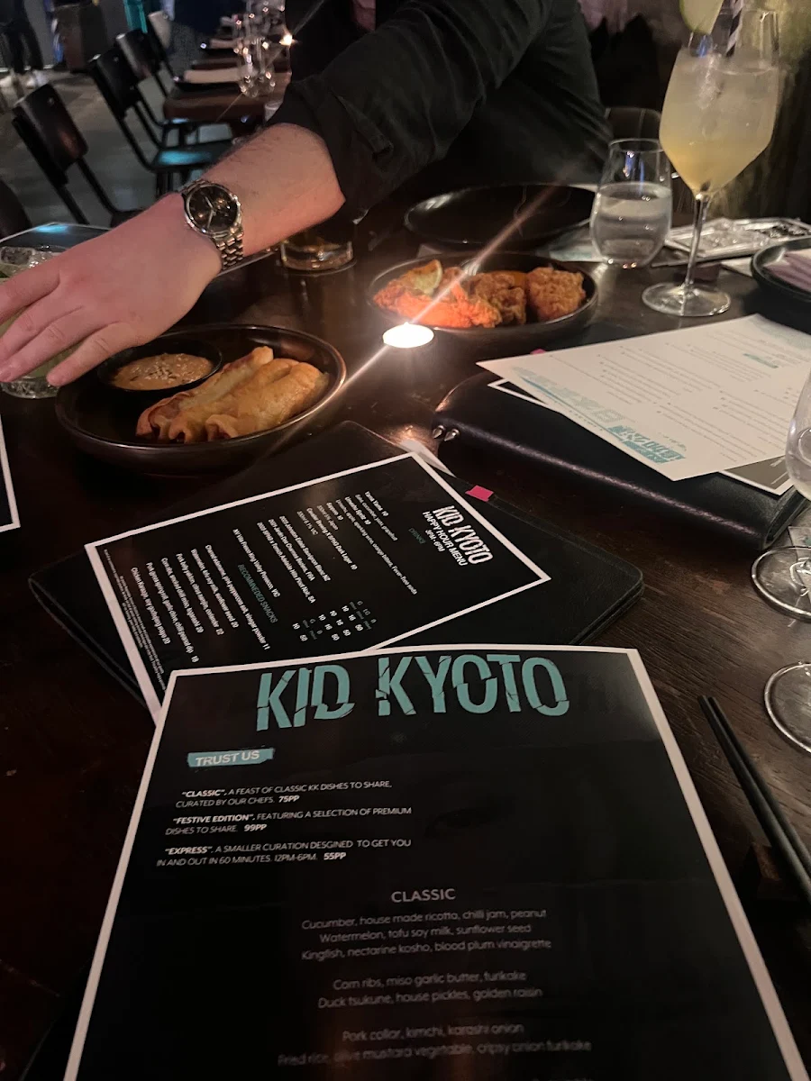Menu, Kid Kyoto