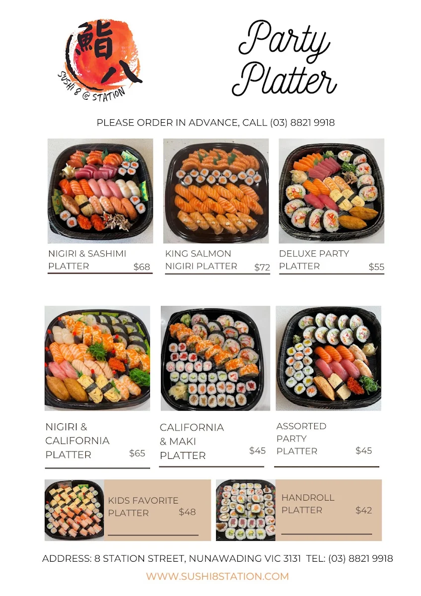 Menu, Sushi 8 @ Station