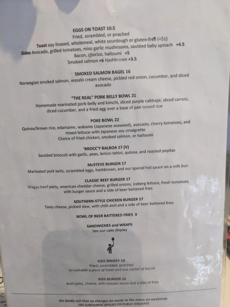Menu, Tilted