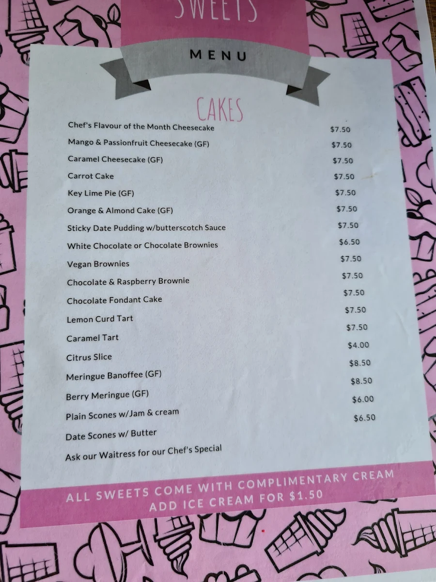 Menu, Waterfront Restaurant