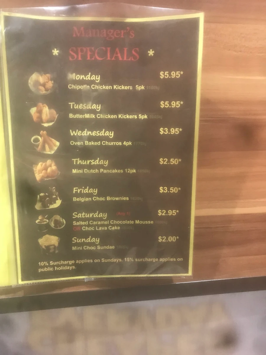 Menu, Domino's Pizza Bundoora