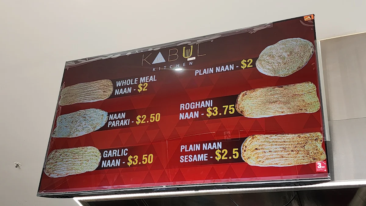 Menu, Kabul Kitchen VIC