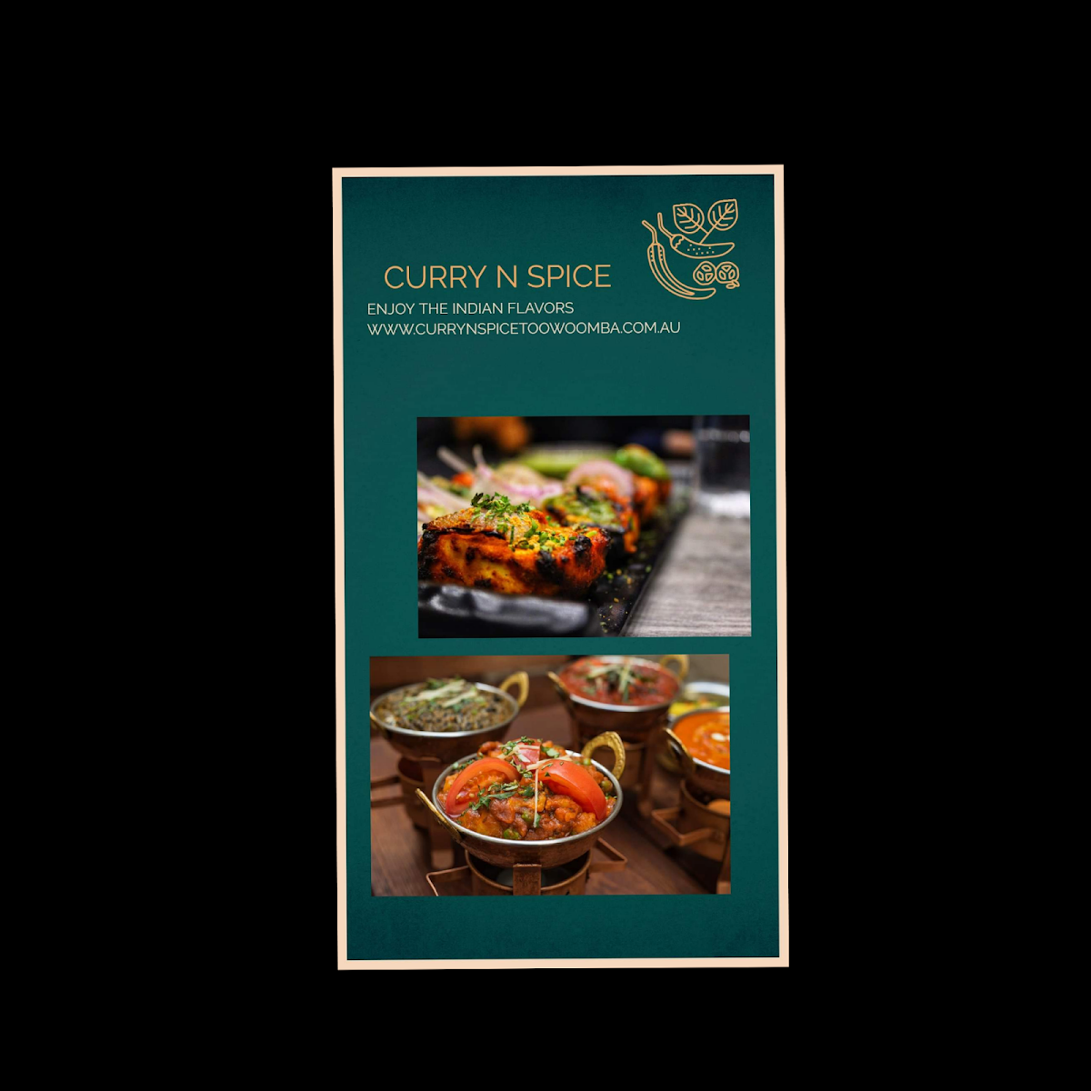 Menu, Curry 'n' Spice Indian Restaurant