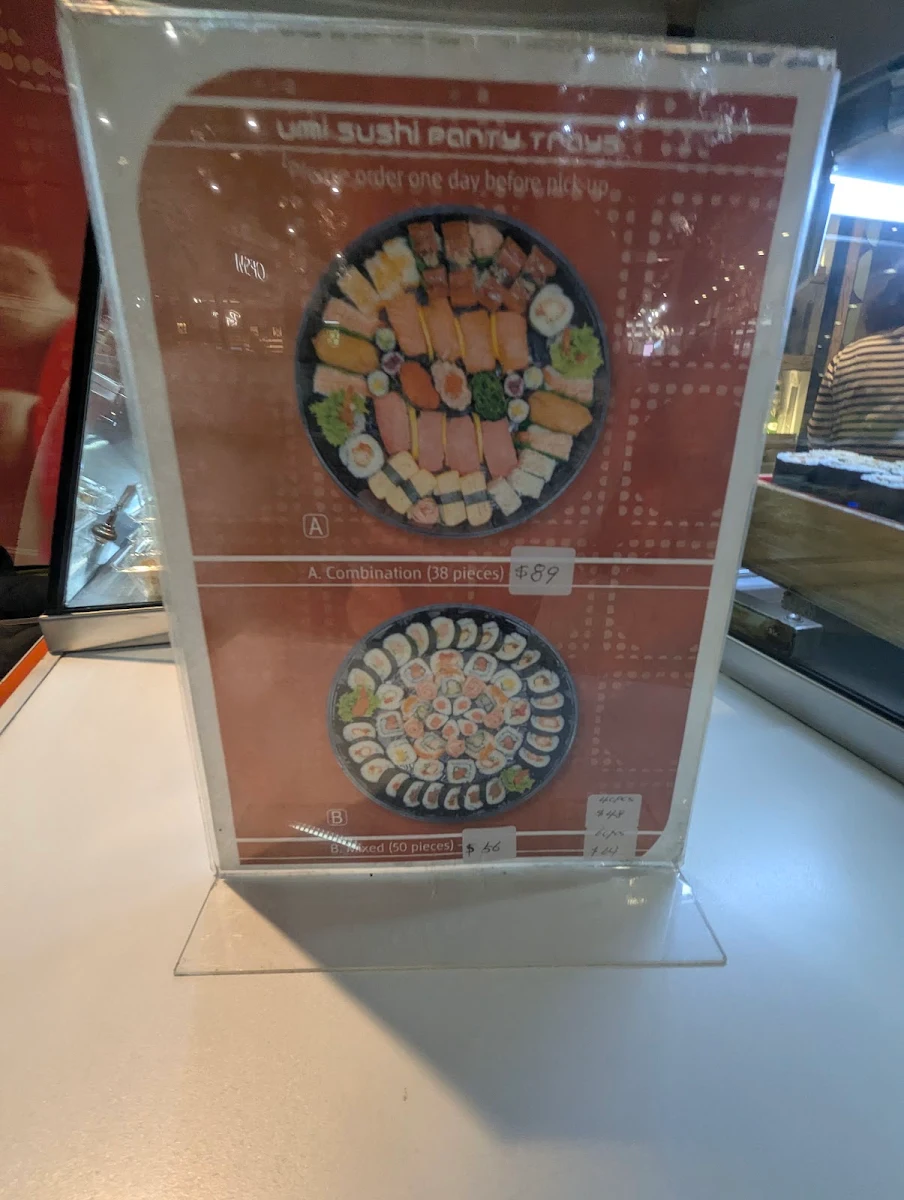 Menu, Umi Sushi