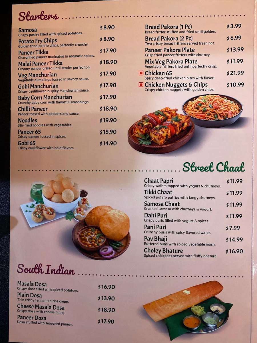 Menu, Royal Indian Restaurant
