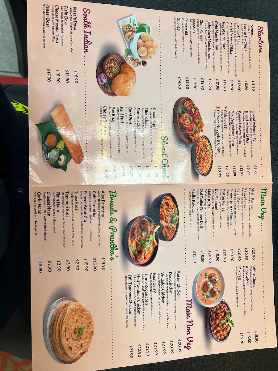 Menu, Royal Indian Restaurant