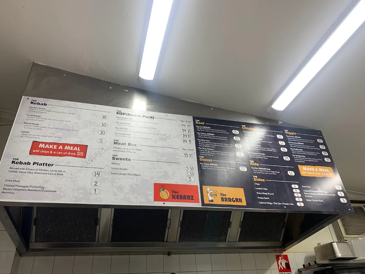 Menu, Moorabbin Kebab