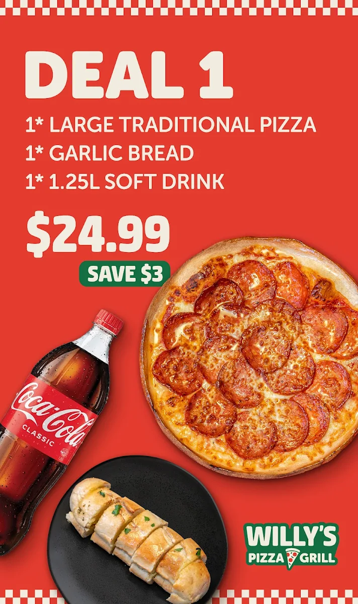 Menu, Willys Pizza n grill—Pizza near you