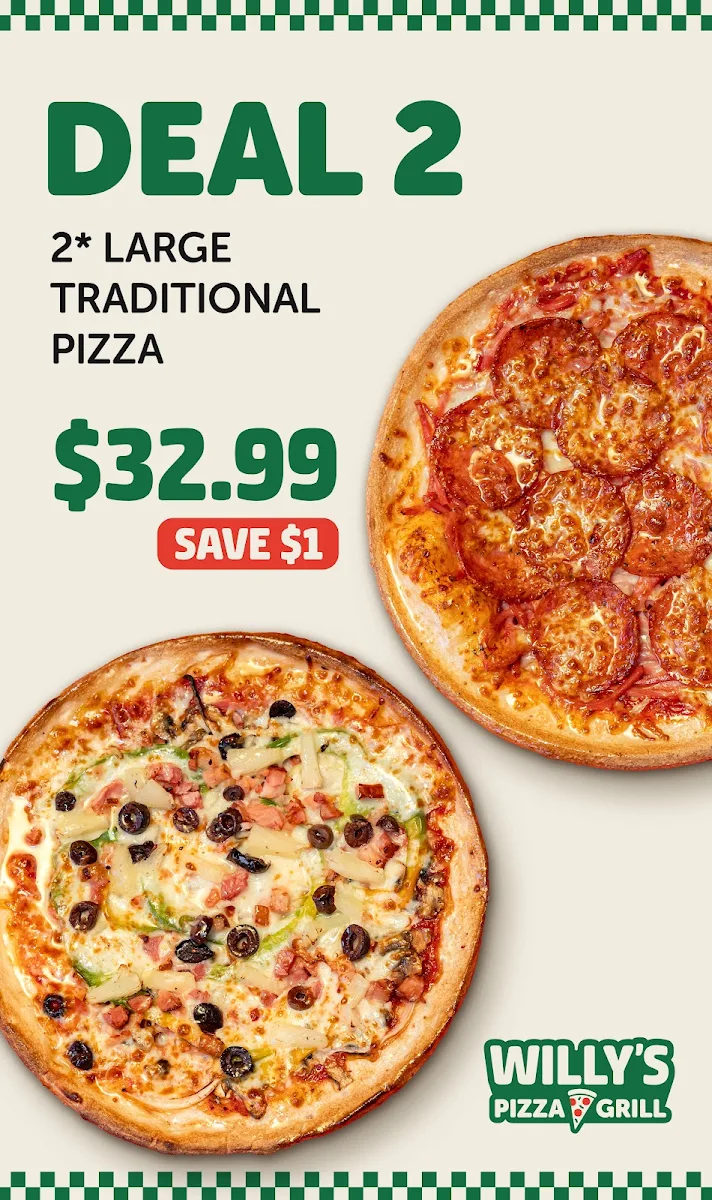 Menu, Willys Pizza n grill—Pizza near you