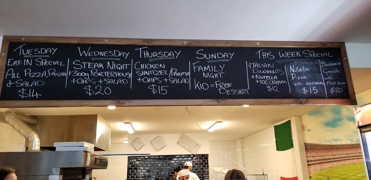 Menu, Queen Margherita Pizza Bentleigh East
