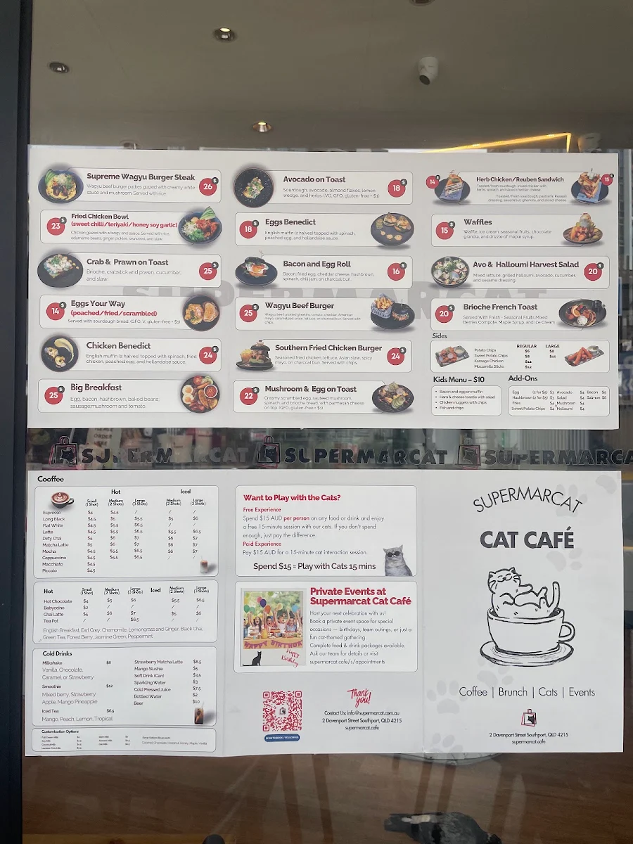 Menu, SupermarCat Cat Café