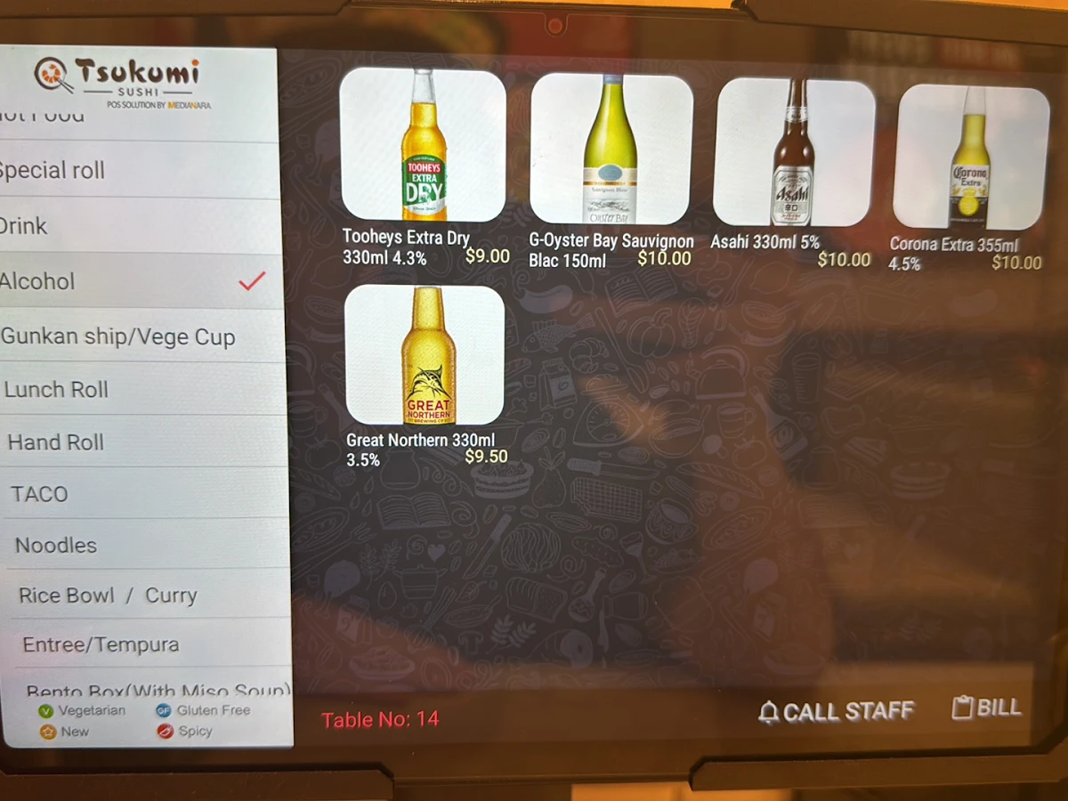 Menu, Tsukumi Sushi Mt Ommaney