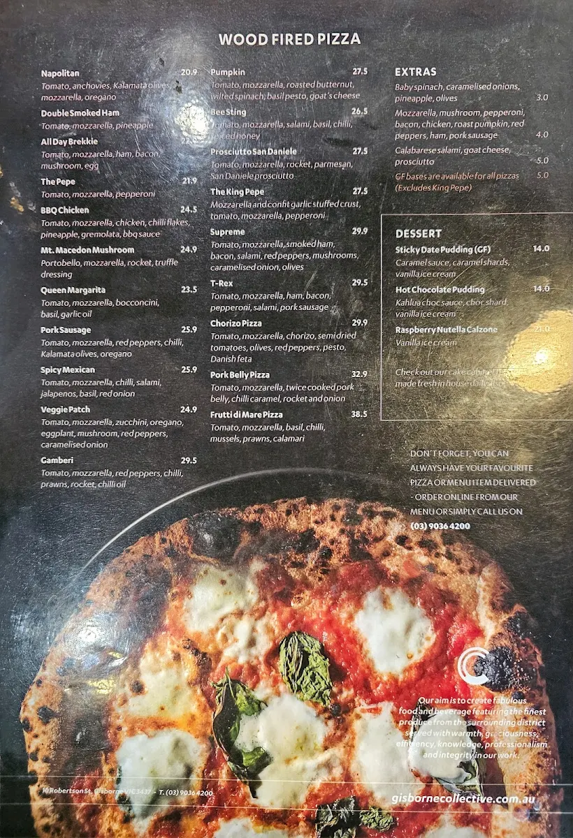 Menu, Gisborne Collective