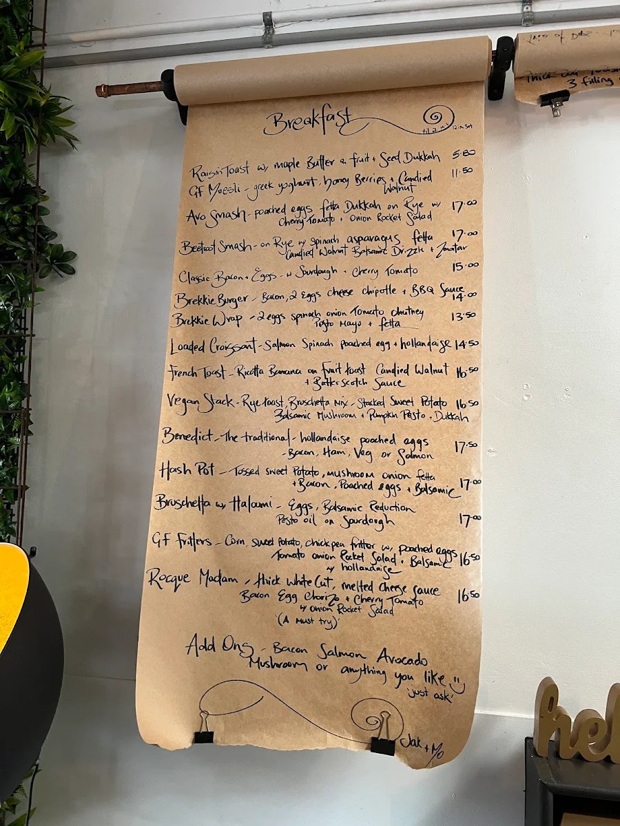 Menu, jak & Mo Taste Co