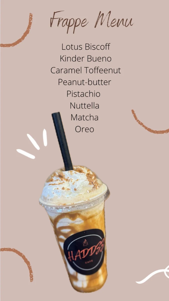 Menu, Haddzz cafe
