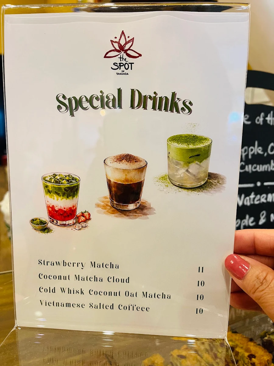 Menu, The Spot in Tanunda