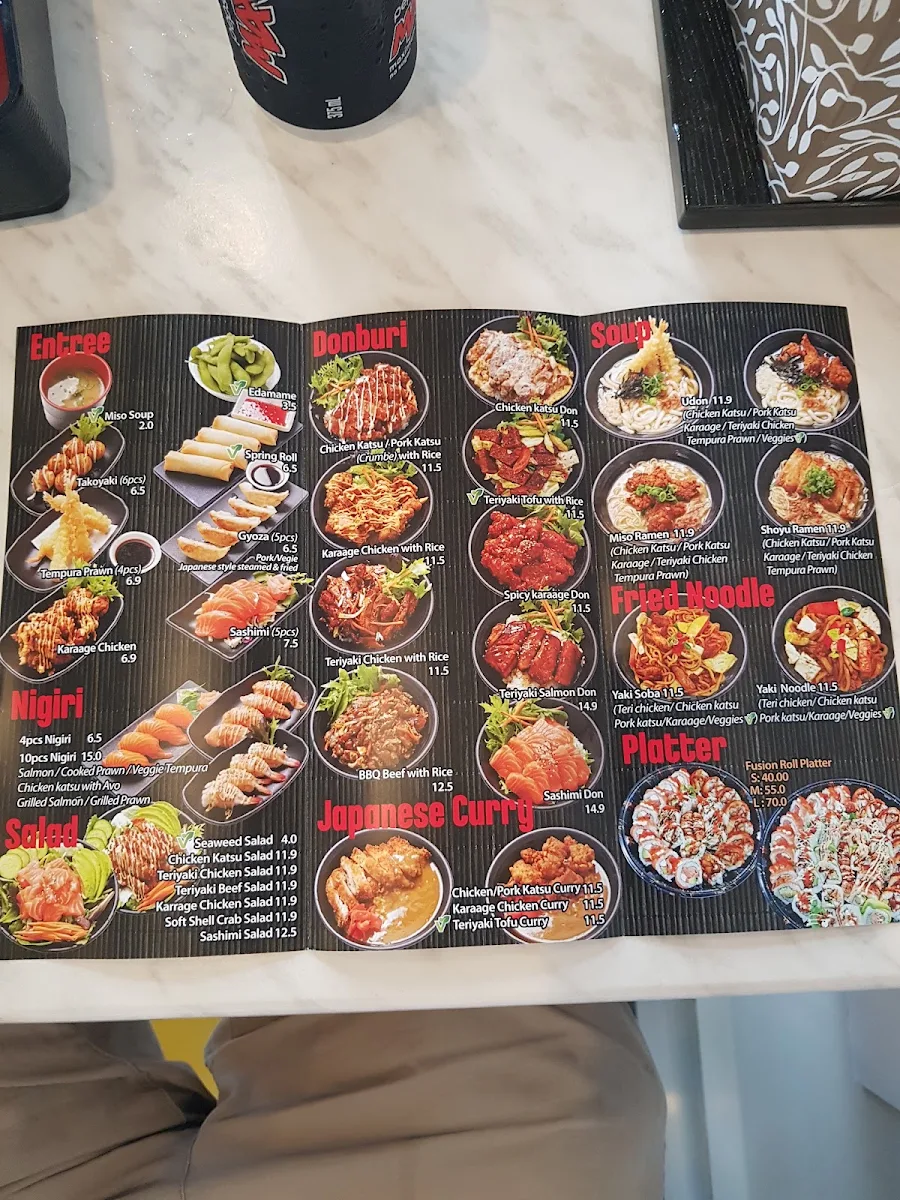 Menu, Koko Sushi