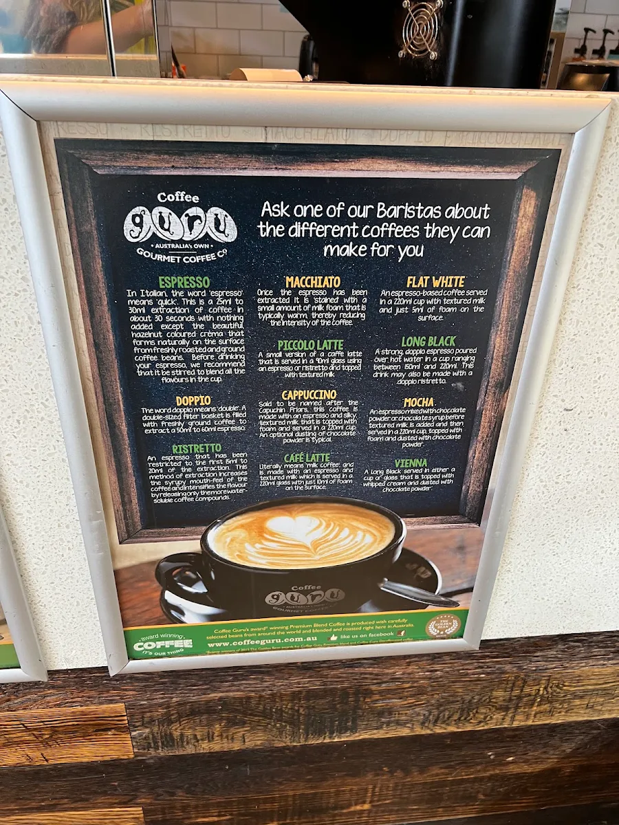 Menu, Coffee Guru Vincentia