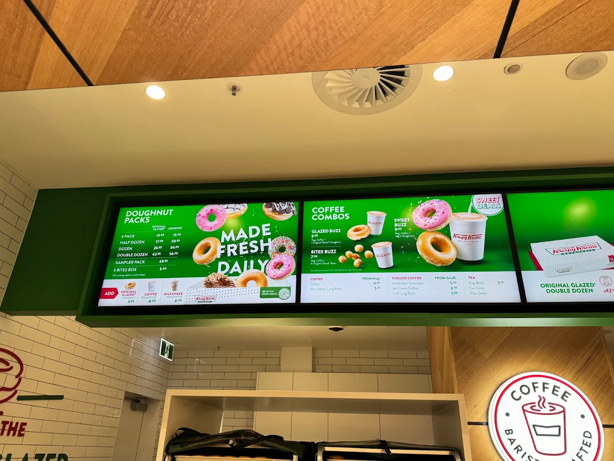 Menu, Krispy Kreme Melbourne Central