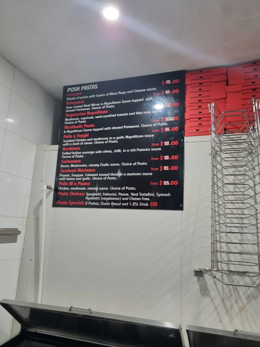 Menu, Posh Pizza Merriwa