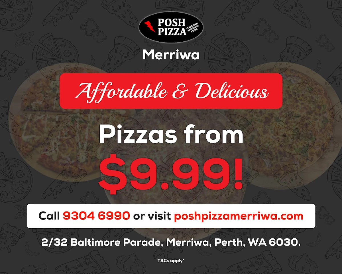 Menu, Posh Pizza Merriwa