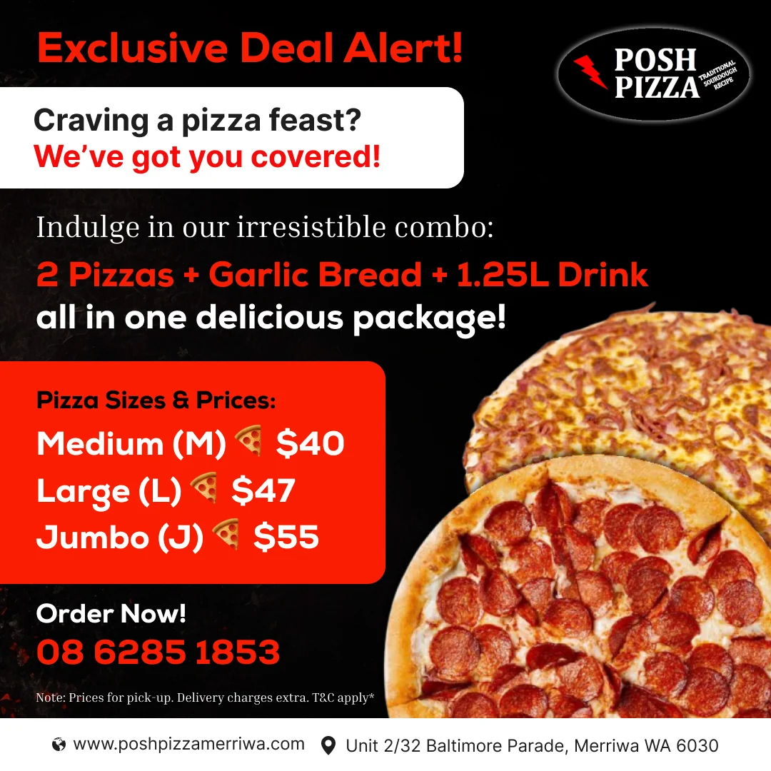 Menu, Posh Pizza Merriwa