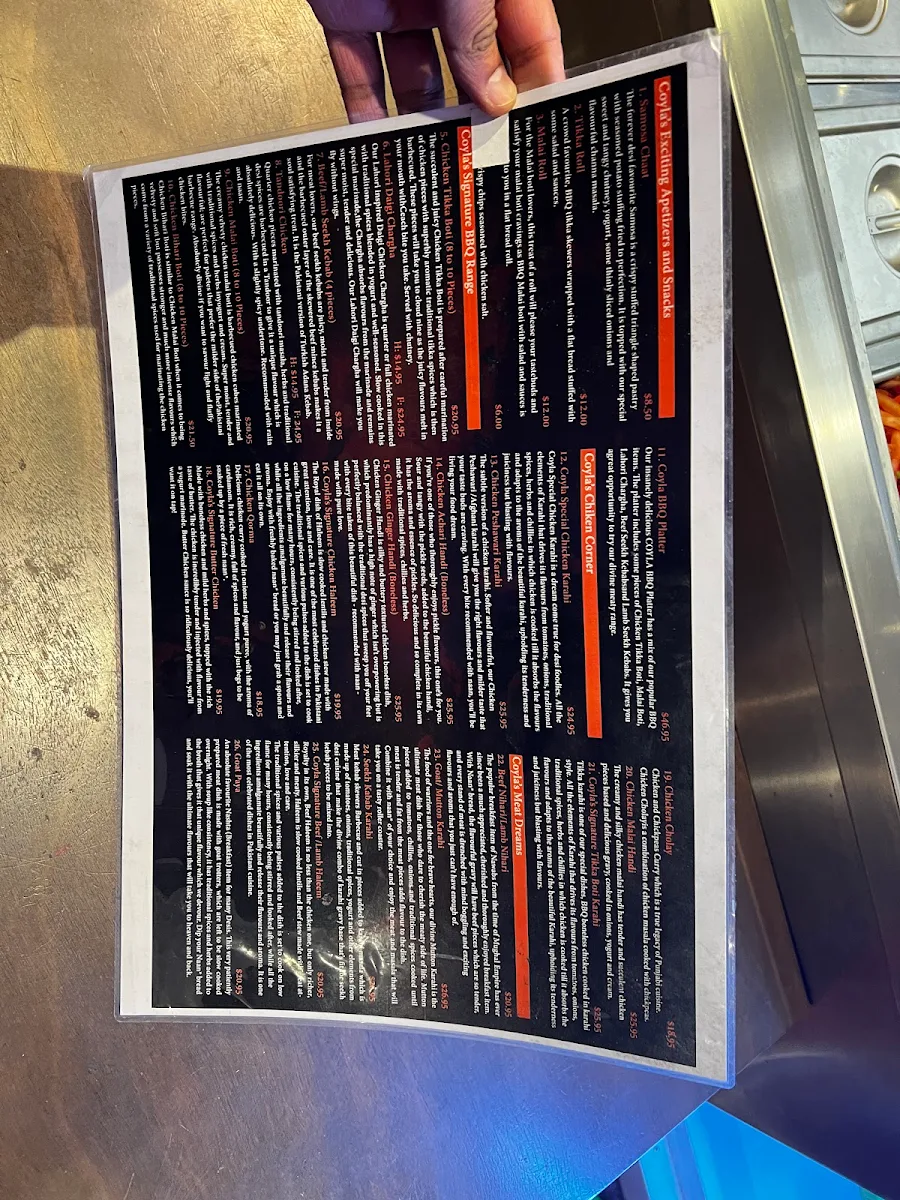 Menu, COYLA