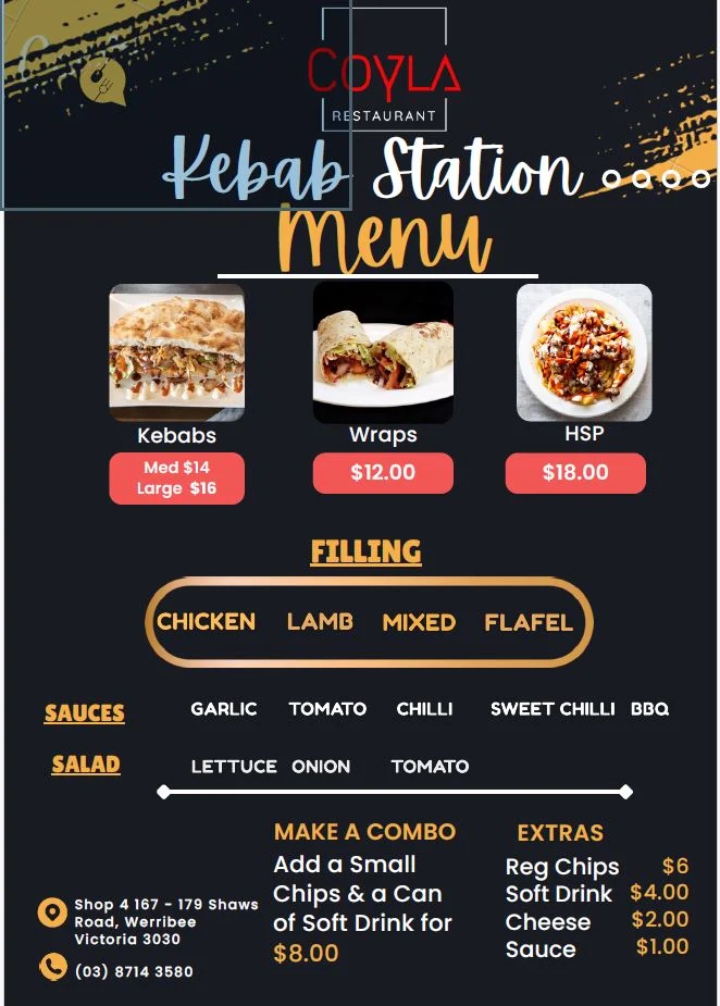 Menu, COYLA