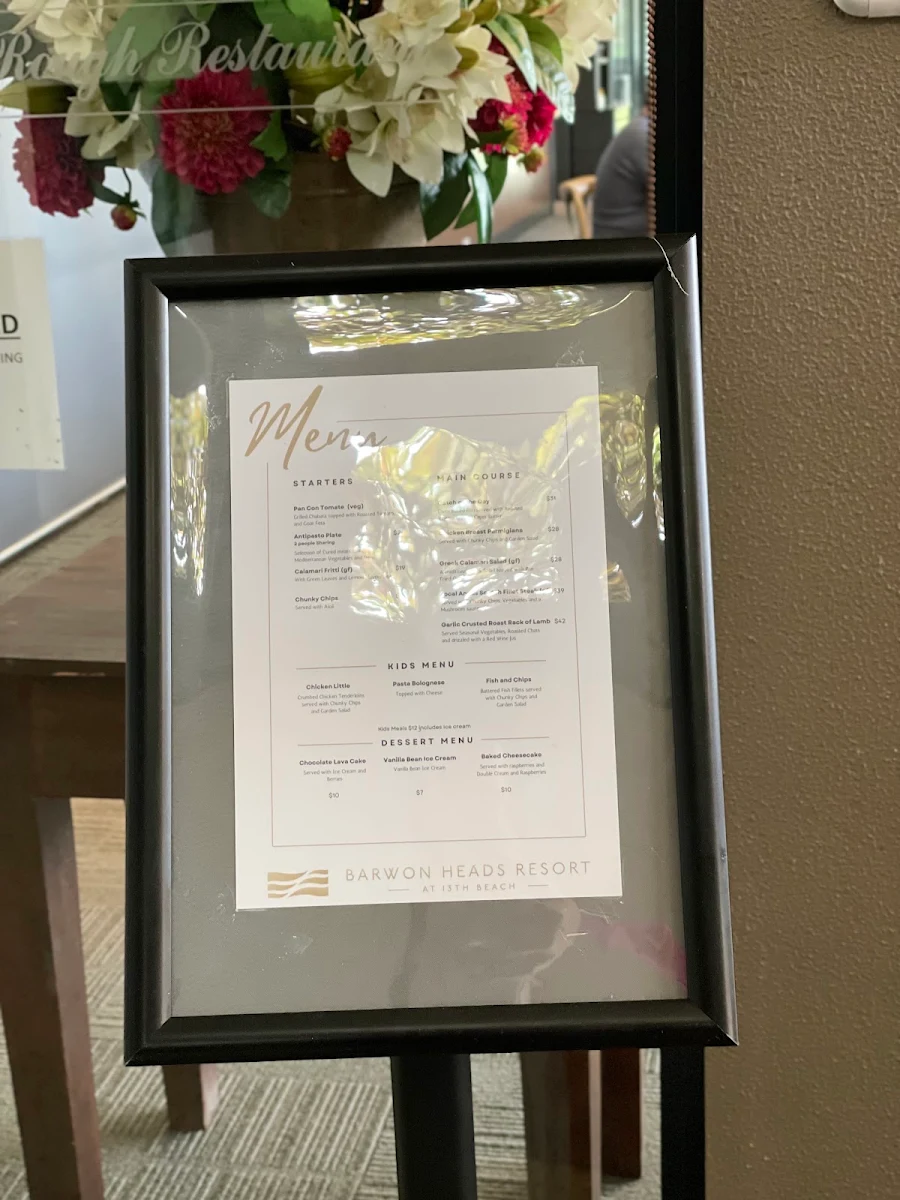 Menu, The Rough Restaurant