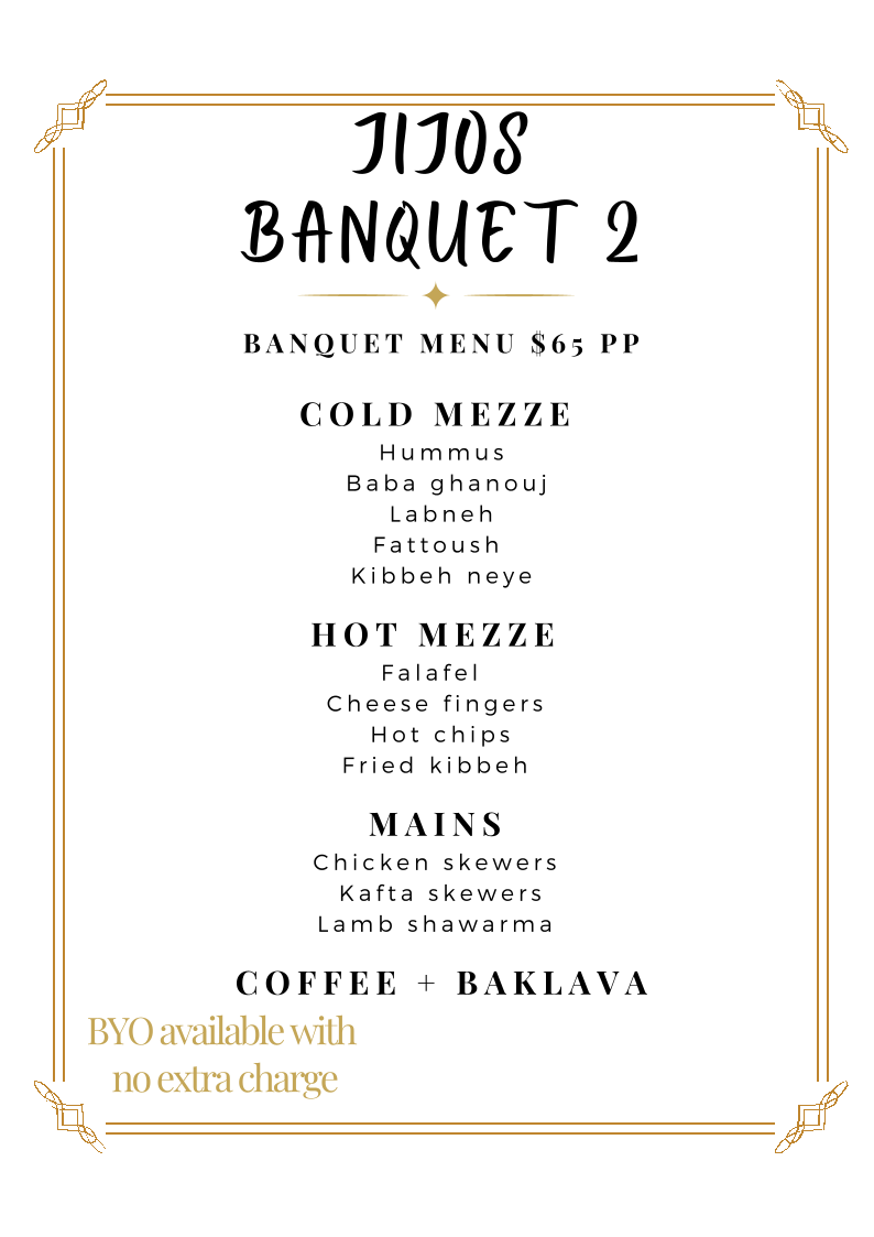 Menu, Jijos Grill