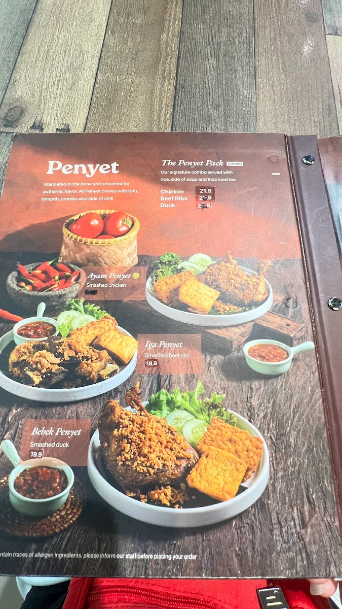 Menu, Ayam Penyet Ria