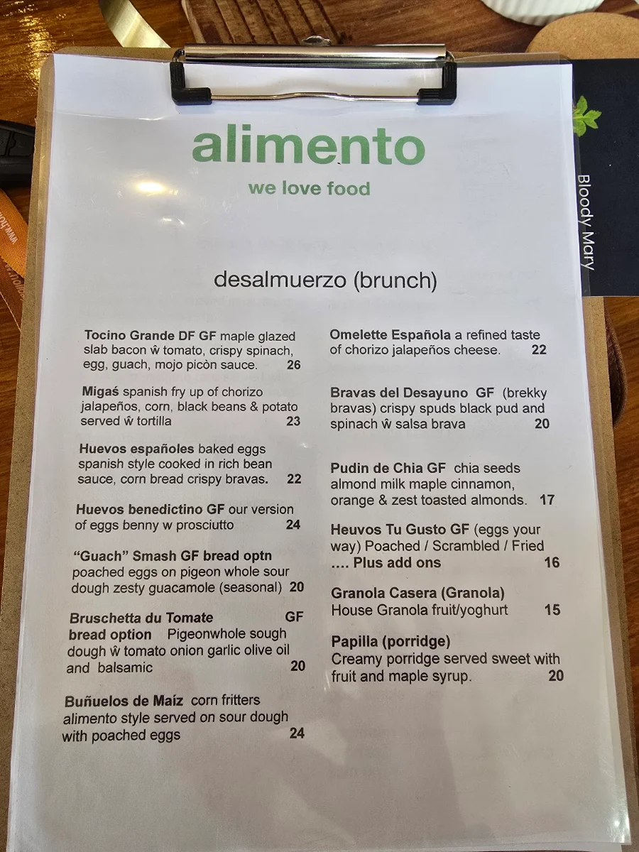 Menu, Alimento