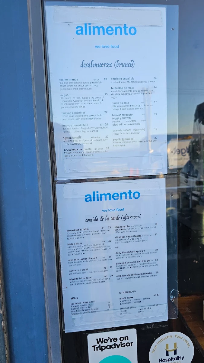 Menu, Alimento