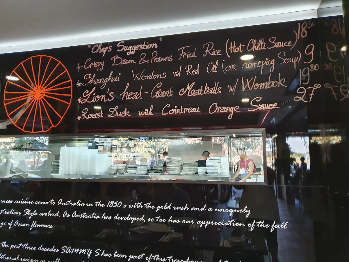 Menu, Sammy's @ the Foreshore