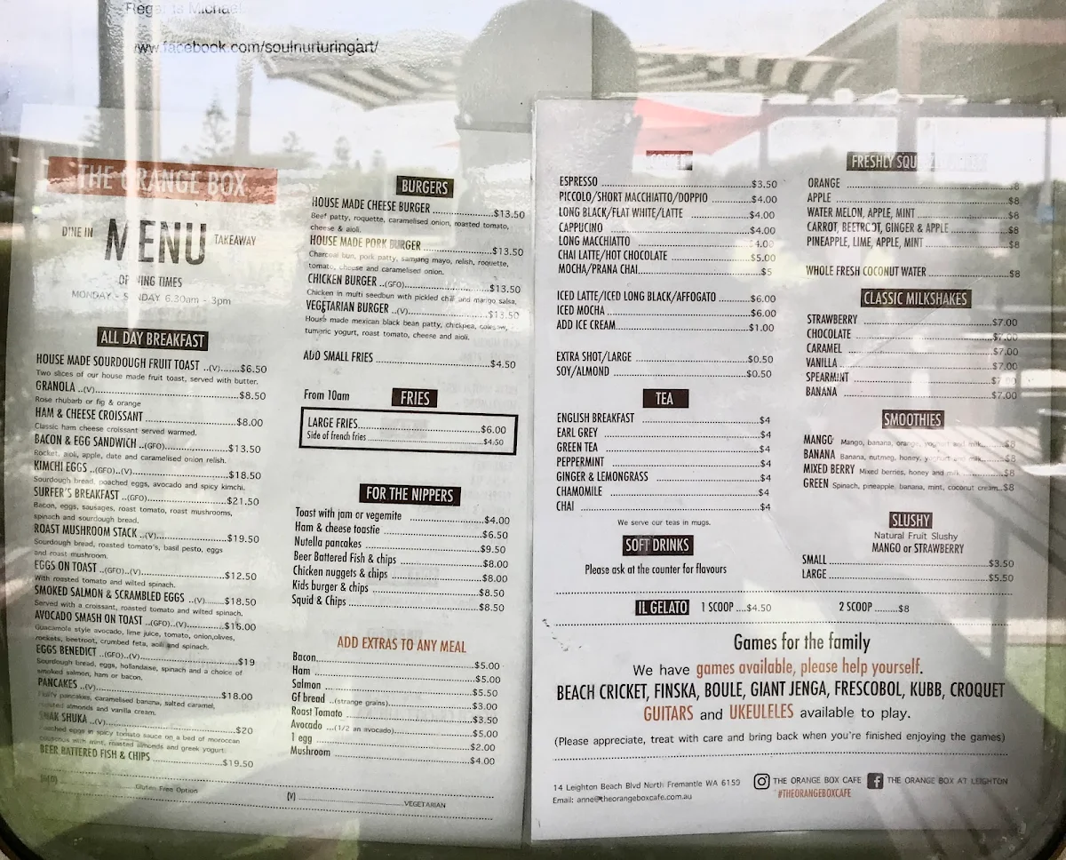Menu, The Orange Box