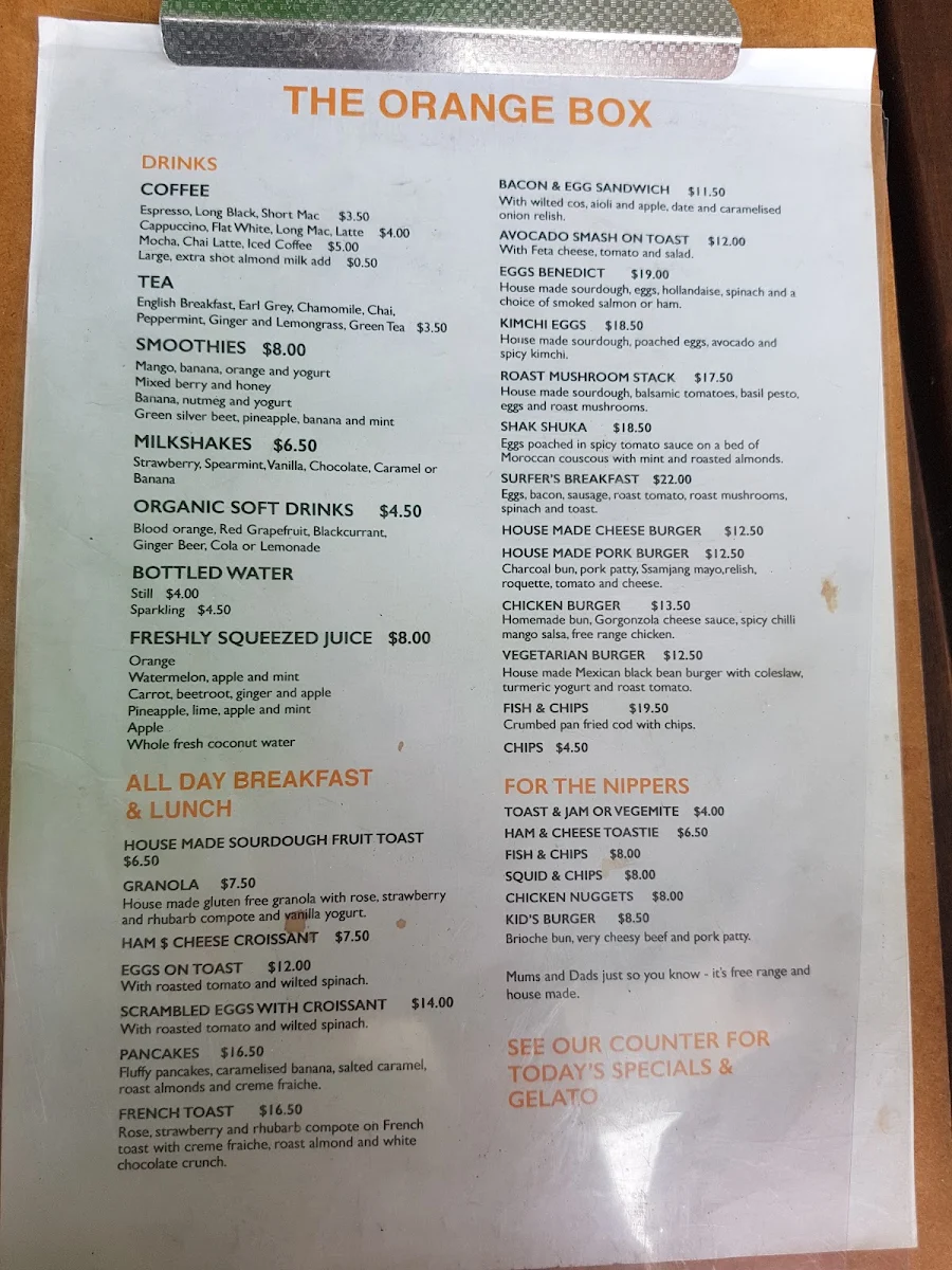 Menu, The Orange Box