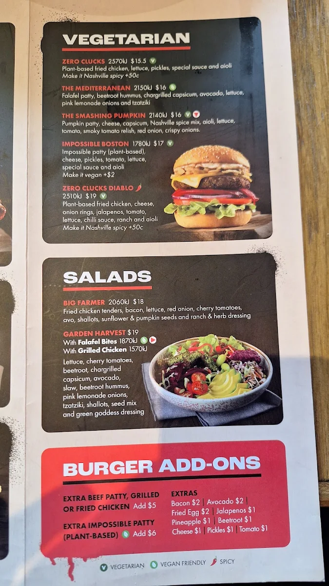 Menu, Burger Urge Crestwood