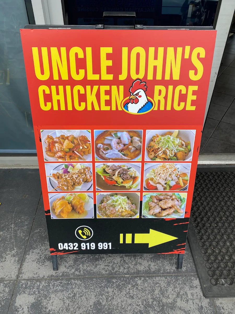 Menu, Uncle John’s Chicken Rice & Malaysian Cuisine