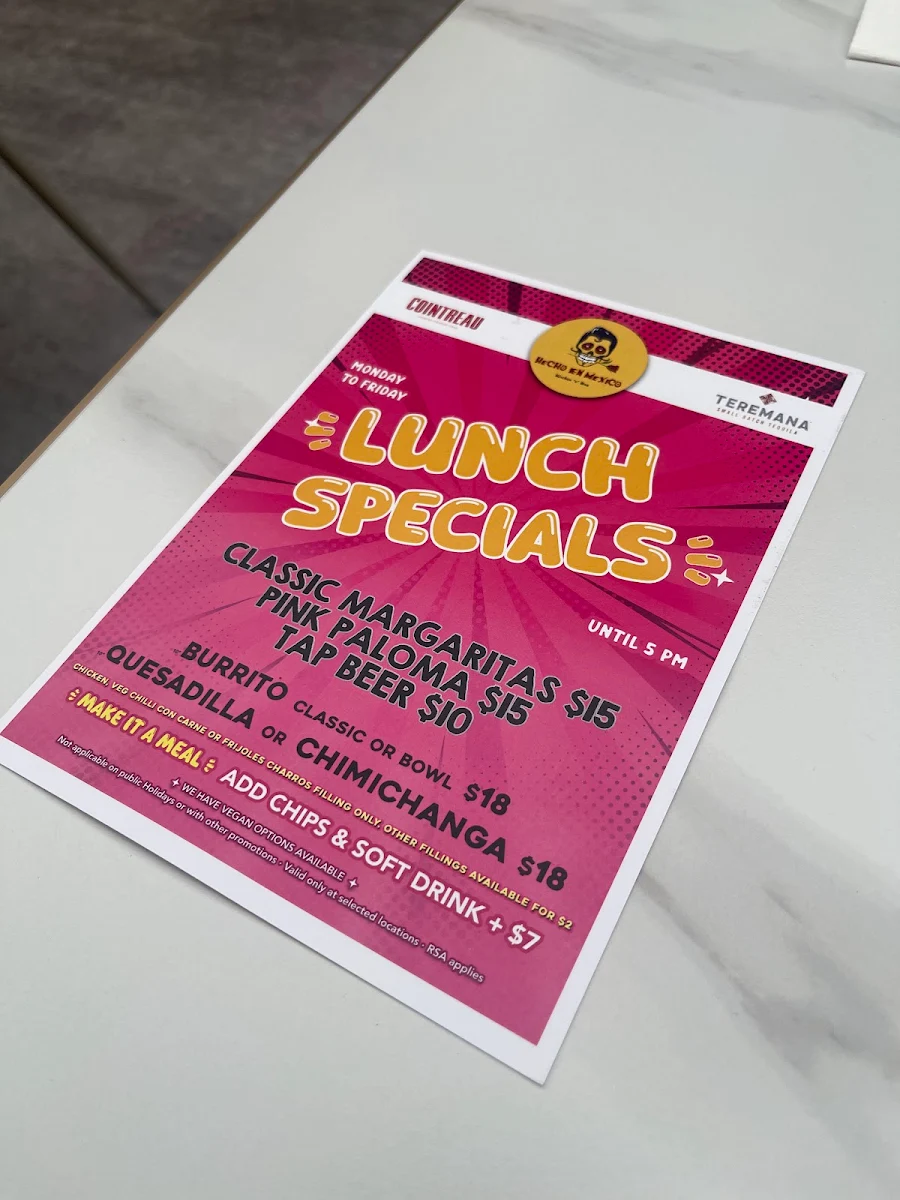 Menu, Hecho En Mexico Milton Brisbane