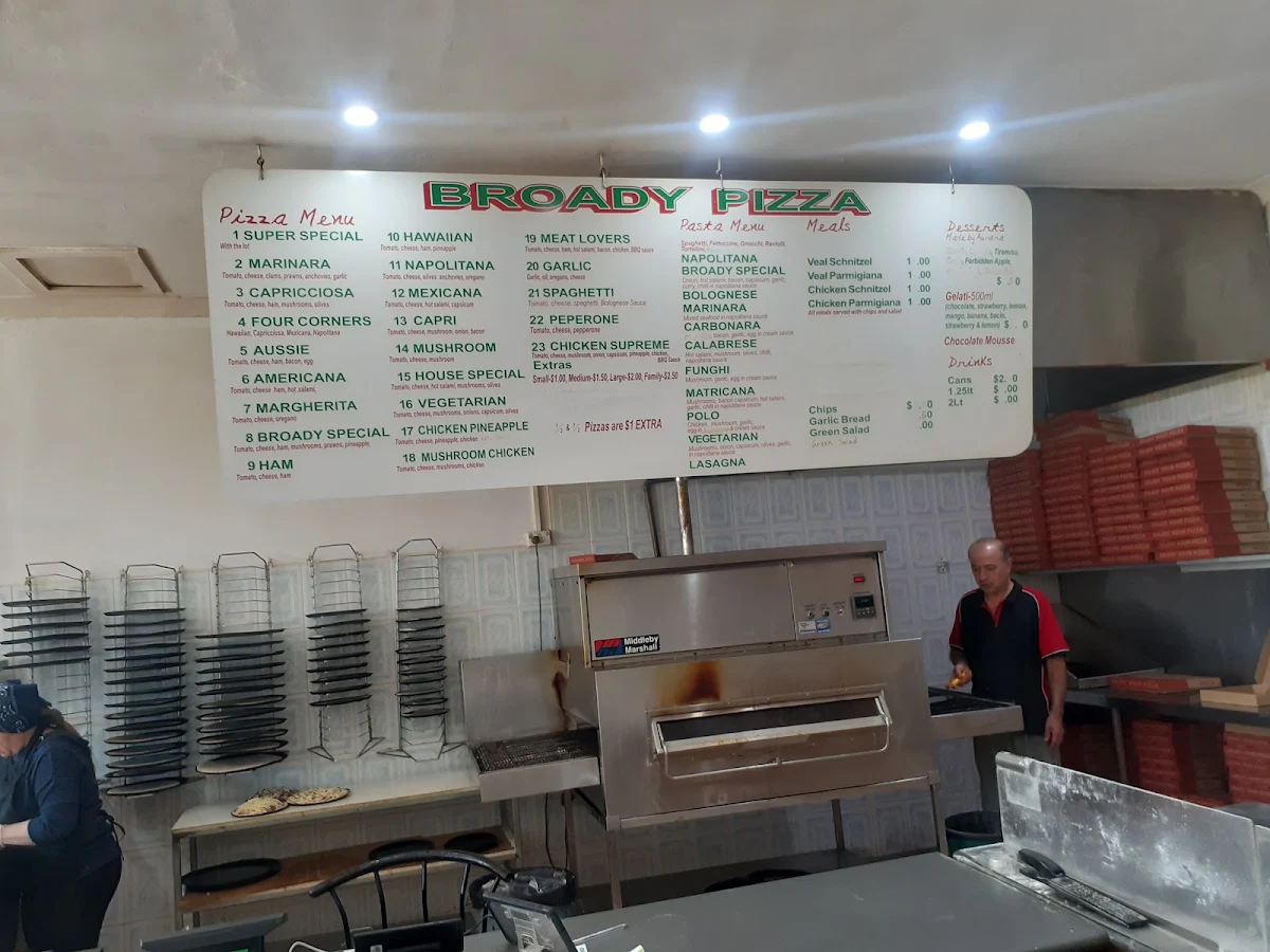 Menu, Broady Pizza House