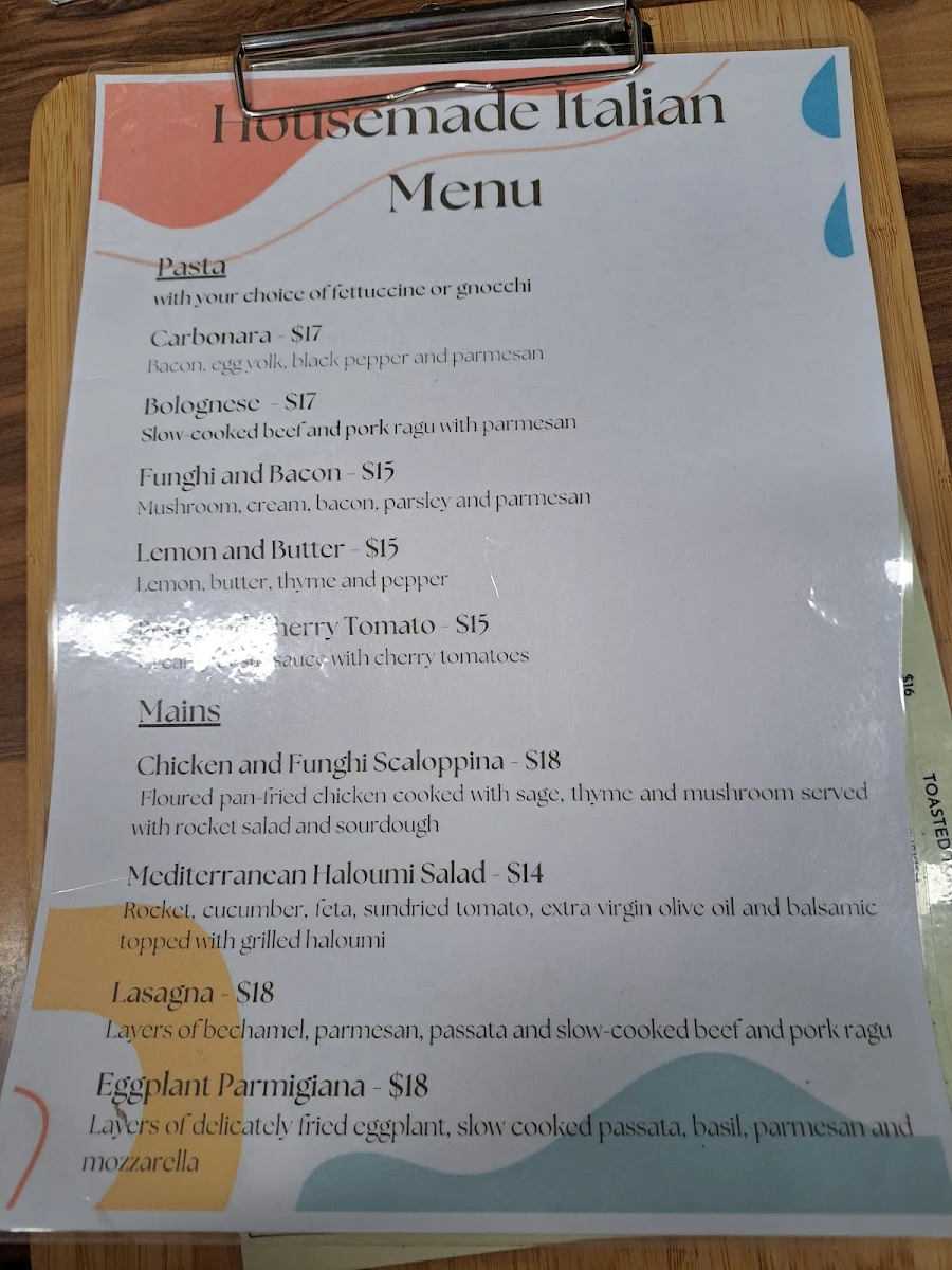 Menu, The Forest Blend Cafe