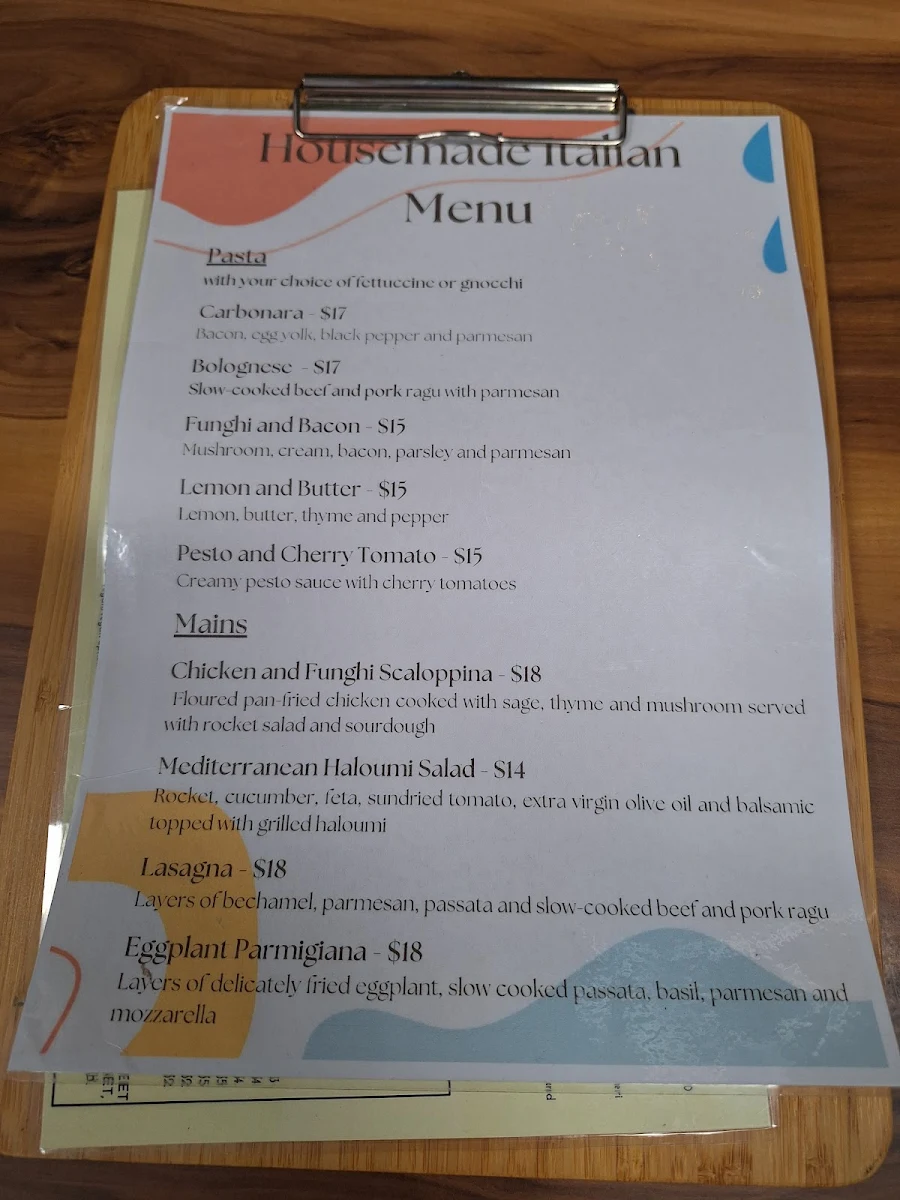 Menu, The Forest Blend Cafe