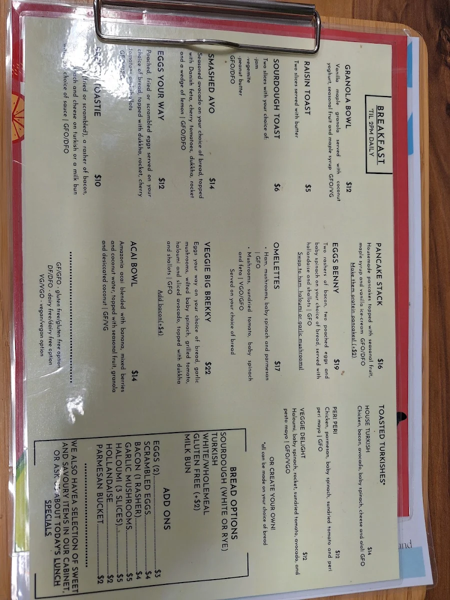 Menu, The Forest Blend Cafe