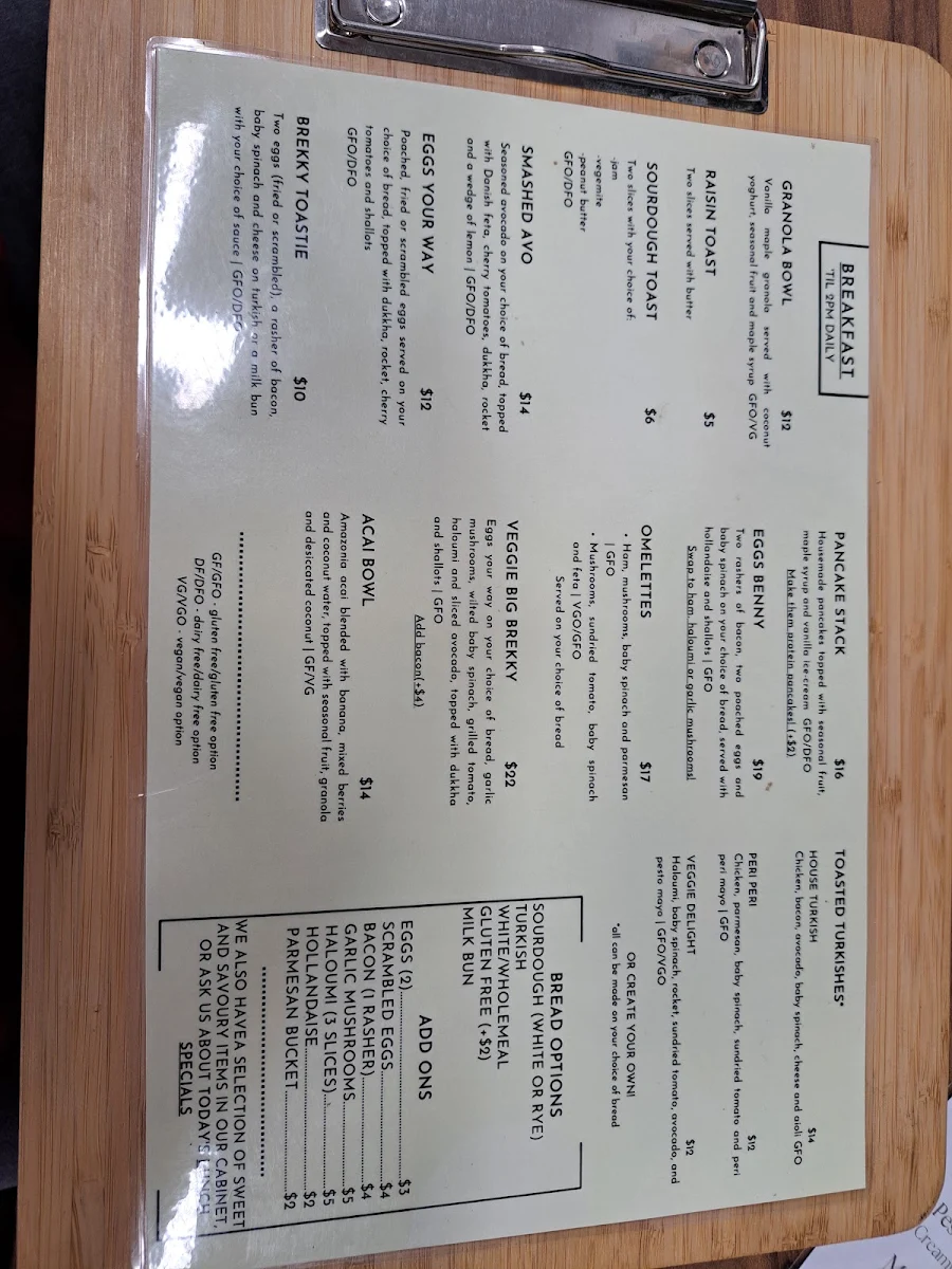 Menu, The Forest Blend Cafe