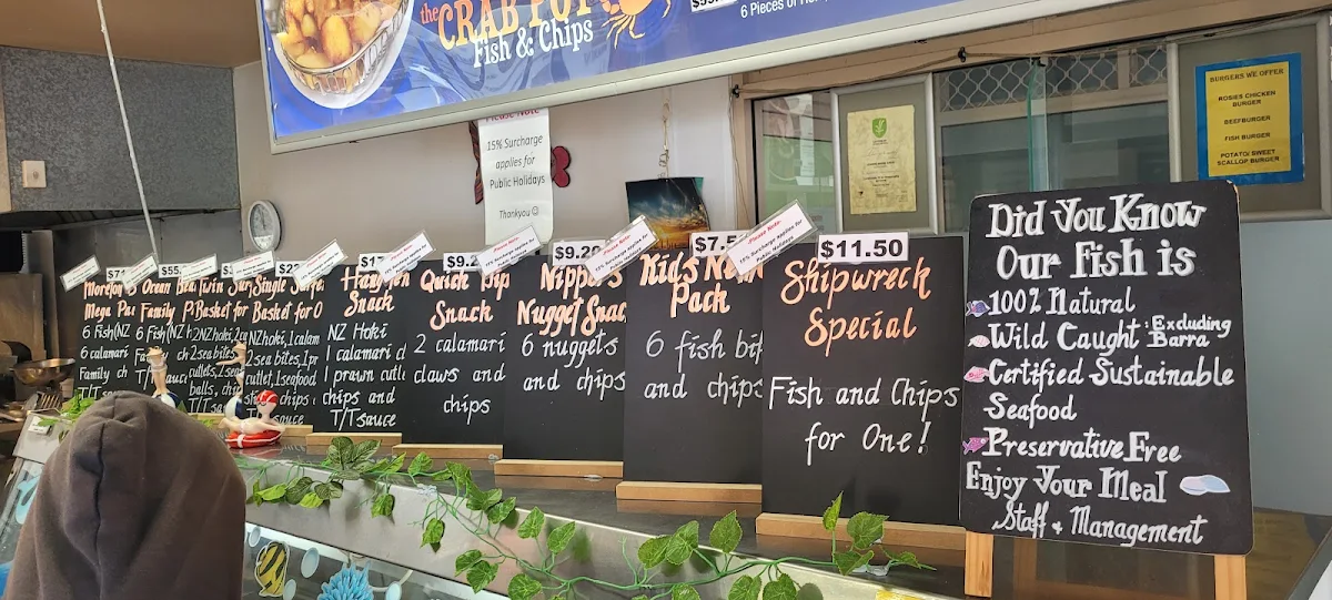 Menu, The Crab Pot Woorim